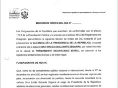 Bancadas de izquierda presentan moción de vacancia contra Dina Boluarte