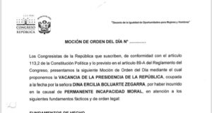 Bancadas de izquierda presentan moción de vacancia contra Dina Boluarte