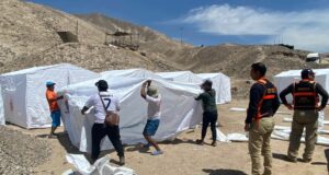 Instalan 190 carpas en 6 albergues para damnificados por los huaicos en Arequipa