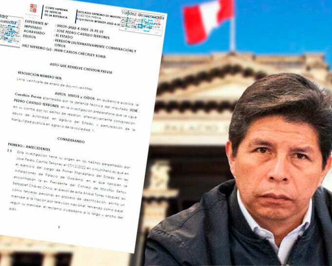 Juzgado Supremo declara infundada cuestión previa planteada por Pedro Castillo para anular investigación por rebelión