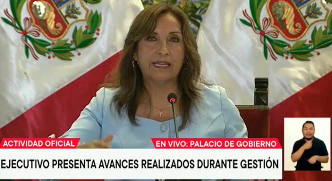Presidenta Dina Boluarte brinda conferencia de prensa para exponer avances de su gestión