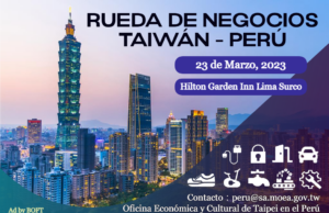 DELEGACIÓN COMERCIAL DE TAIWÁN LLEGARÁ A PERÚ OFRECIENDO OPORTUNIDADES COMERCIALES
