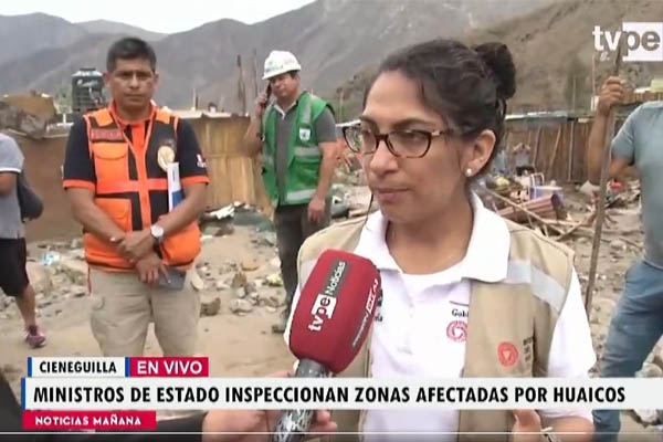 Ministra de Cultura tras desastre en Cieneguilla: “Con la información se verán las acciones inmediatas a seguir”