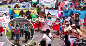 Miraflores: encierran a mujeres aimaras dentro de Parque Kennedy Miraflores: encierran a mujeres aimaras dentro de Parque Kennedy
