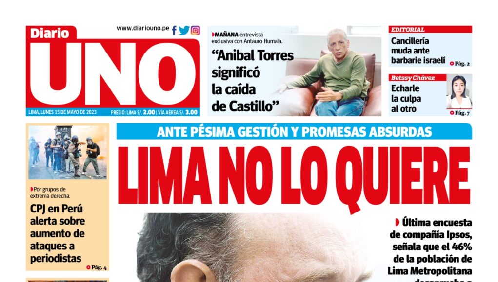 Portada lunes 15 de mayo de 2023