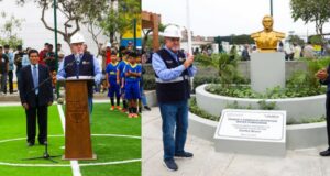 Alcalde Carlos Bruce entrega obras de remodelado parque y complejo deportivo Mateo Pumacahua en Surco