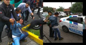 En intrépida acción serenos de Surco capturan a ladrón de celulares que escapaba en moto lineal