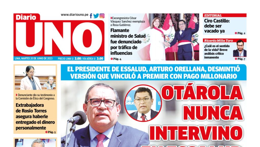 Portada martes 20 de junio de 2023