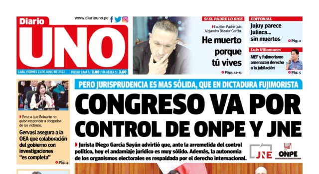 Portada viernes 23 de junio de 2023