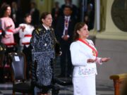 La presidenta Dina Boluarte asiste a la Misa Solemne y Te Deum