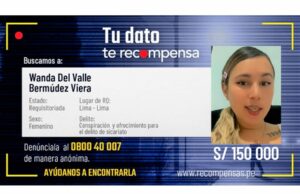 Ministerio del Interior ofrece S/ 150 mil por ubicación de Wanda del Valle, expareja de Maldito Cris