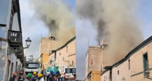 Centro Histórico de Lima: incendio en almacén clandestino de plásticos moviliza a más de 15 unidades de bomberos(VIDEO)