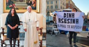 Dina Boluarte con el Papa Francisco:Protestas se hicieron sentir hasta en El Vaticano