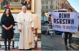 Dina Boluarte con el Papa Francisco:Protestas se hicieron sentir hasta en El Vaticano