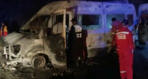 Emboscan e incendian vehículo de la Sutran y matan a inspector en Apurímac (VIDEO)