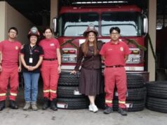 Compañía de bomberos realiza labor social junto a la empresa privada