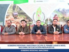 GORE Amazonas al 98.3 % de ejecución presupuestal, ocupa el primer lugar a nivel nacional