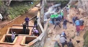 Tragedia en baños termales: deslizamiento mata a cuatro bañistas y deja posibles desaparecidos