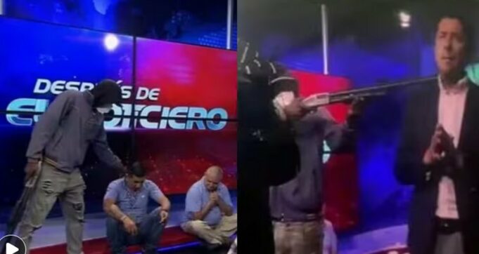 Delincuentes armados y encapuchados toman canal de TV en Ecuador EN VIVO y secuestran a todo el personal