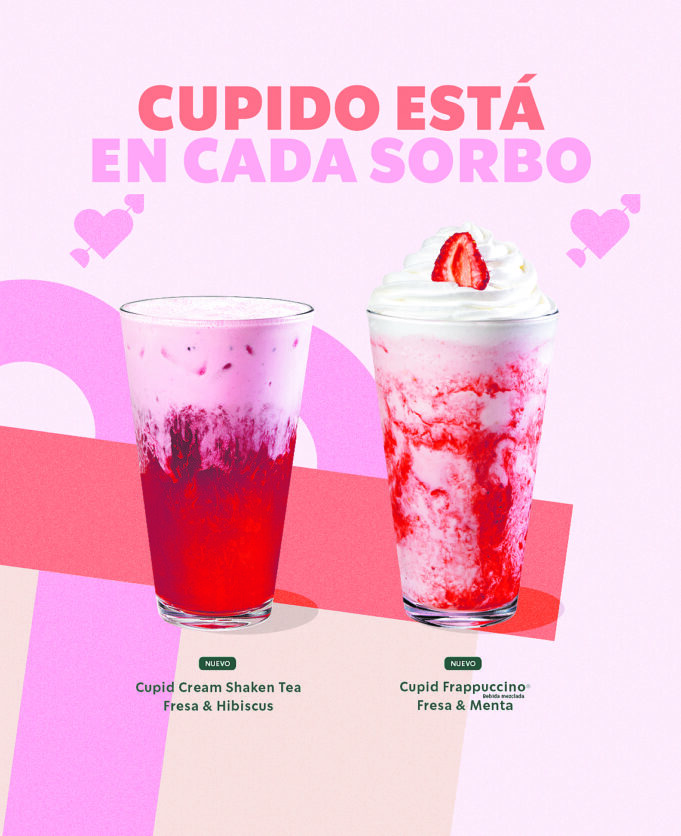 Cupido está en el aire con las bebidas de San Valentín de Starbucks®