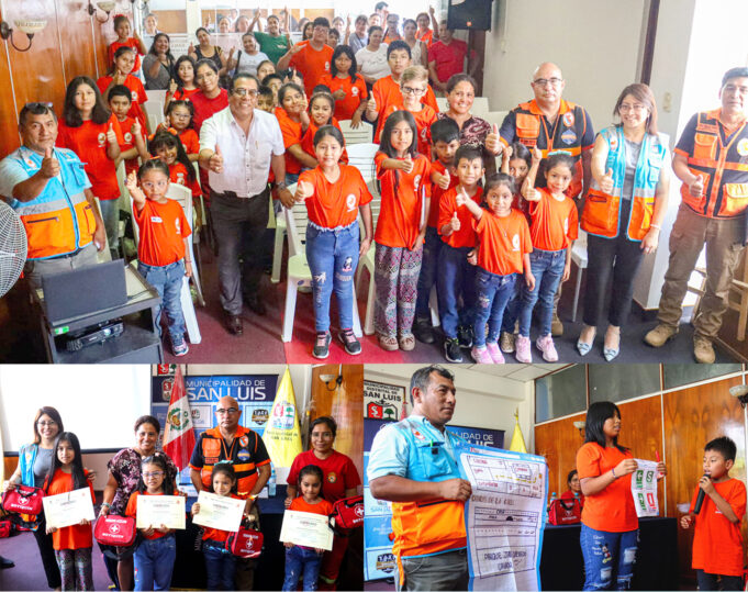 Niños se gradúan de minibrigadistas