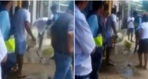 Piura: pobladores arrojan agua de desagüe al alcalde de Querecotillo en protesta por paralización de obras (VIDEO)