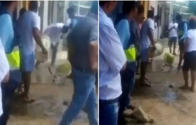 Piura: pobladores arrojan agua de desagüe al alcalde de Querecotillo en protesta por paralización de obras (VIDEO)