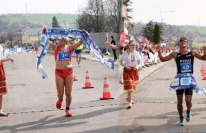 Atletas Evelyn Inga y César Rodríguez triunfaron en 20 km de marcha atlética en Eslovaquia