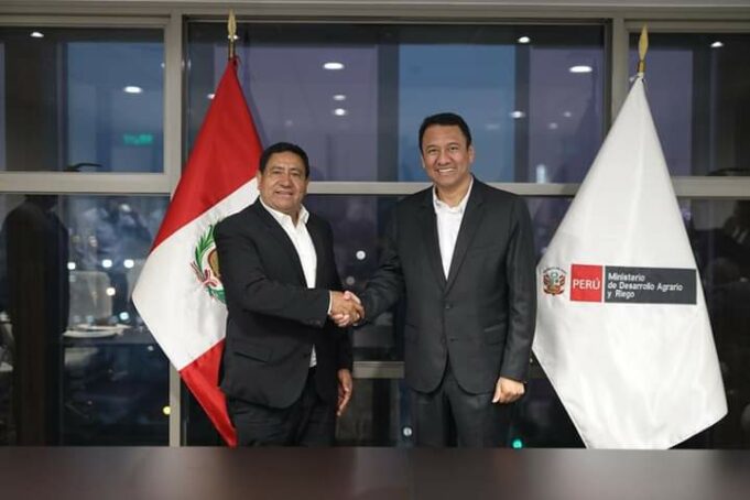 Gilmer Horna se reunió con el ministro Manero para garantizar la ejecución del proyecto de irrigación Amojao