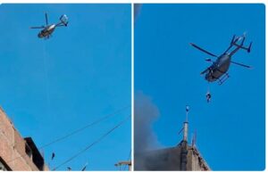 Incendio en Cercado de Lima: hombre atrapado en siniestro fue rescatado en helicóptero