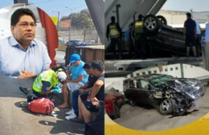 Alcalde de Puente Piedra estrella su camioneta contra caseta de peaje en Panamericana Norte