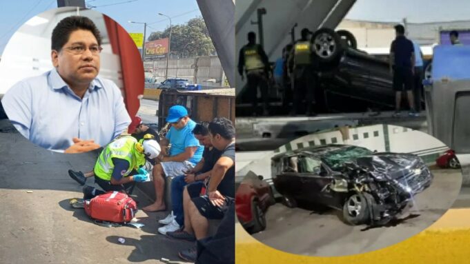 Alcalde de Puente Piedra estrella su camioneta contra caseta de peaje en Panamericana Norte