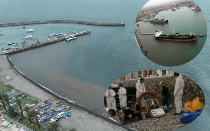 Cierran las playas del Callao por alarmante derrame de petróleo en el mar que se visualiza a lo largo de la orilla