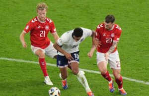 Inglaterra no pudo con Dinamarca y empataron 1-1
