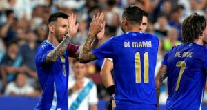 Argentina goleó a Guatemala 4-1 y quedó listo para debut en la Copa América