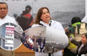 Dina Boluarte: caos durante actividad de presidenta en Villa María del Triunfo, vecinos denuncian llevó ‘portátil’