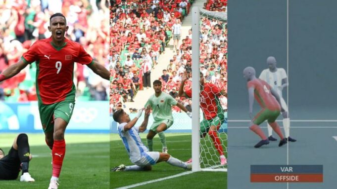 Escándalo en el Argentina-Marruecos por gol anulado tras una hora de revisión del VAR en París 2024