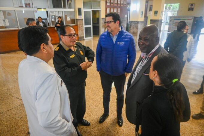 Comisión dirigida por la Organización Internacional para las Migraciones de la ONU visitó el moderno hospital de la policia
