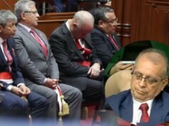 Canciller Javier González-Olaechea y Nicanor Boluarte se quedan dormidos en pleno discurso de Dina Boluarte por Fiestas Patrias