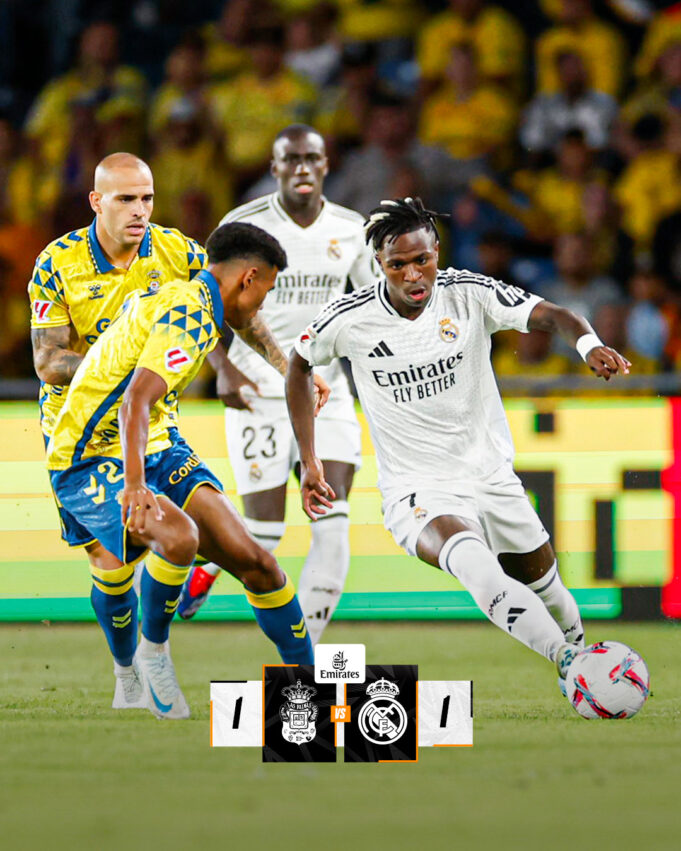 Las Palmas frenó al poderoso Real Madrid en Gran Canaria empatando 1-1