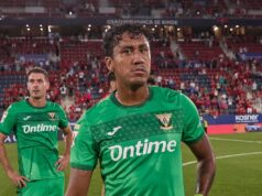 Renato Tapia debutó en el Leganés que empató de visita con Osasuna 1-1 en la Liga de España