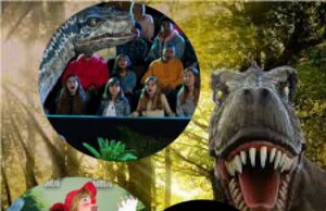 ¡Vive la magia del circo temático dinosaurios gigantes caminantes!