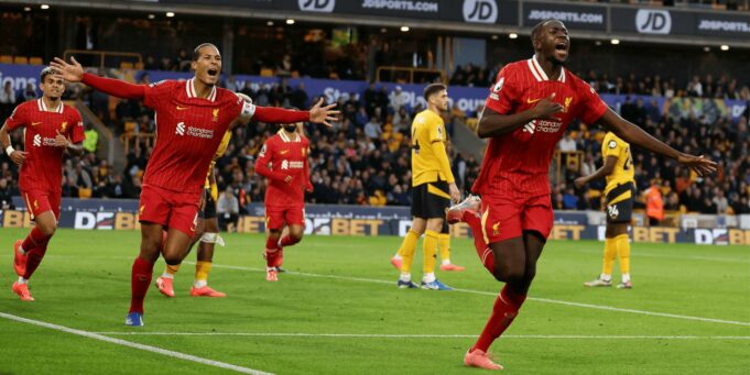 Liverpool es el nuevo puntero de la Premier League al vencer a Wolves 2-1