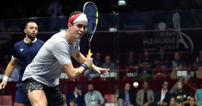 Diego Elías venció a egipcio Soliman y avanzó a cuartos de final del París Squash 2024