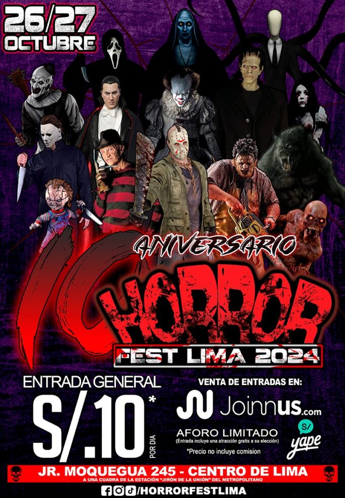 ¡Horror Fest Lima 2024 celebra su 10° aniversario con una experiencia terrorífica inolvidable!