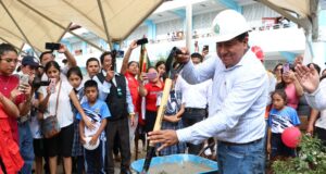 Gobernador Gilmer Horna pone la primera piedra en construcción de Unidad Flagrancia Delictiva y Colegio Manuel Mesones Muro en Bagua