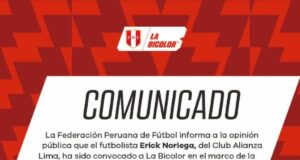 Erick Noriega el último llamado de emergencia a la Selección Peruana