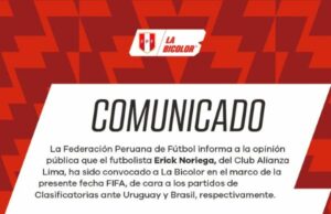 Erick Noriega el último llamado de emergencia a la Selección Peruana