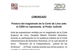 El Poder Judicial del Perú aclara postura de magistrado ante la CIDH