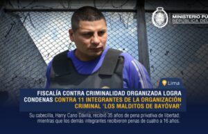 Once integrantes de la organización criminal «Los Malditos de Bayóvar» fueron condenados